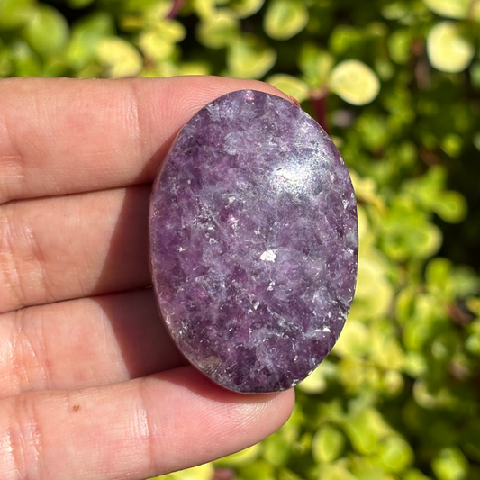 Lepidolite Palm Stone - Flashy