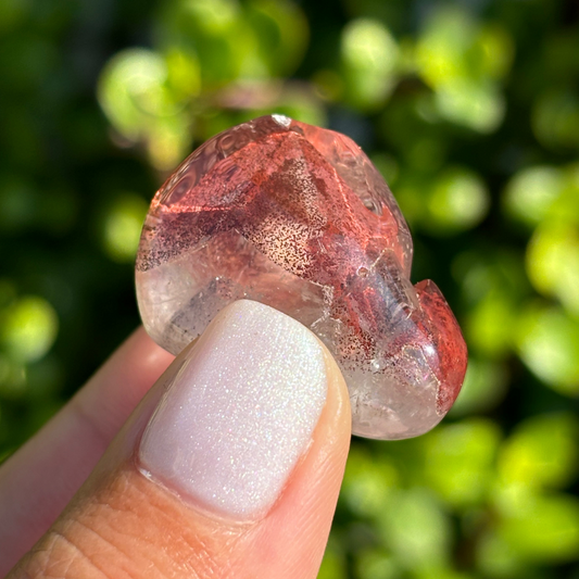 Ishuko Red Hematite Phantom Quartz Point - Polished