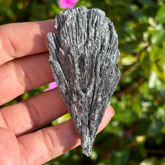 Black Kyanite Fan