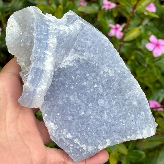 Blue Lace Agate Etched Cluster Specimen