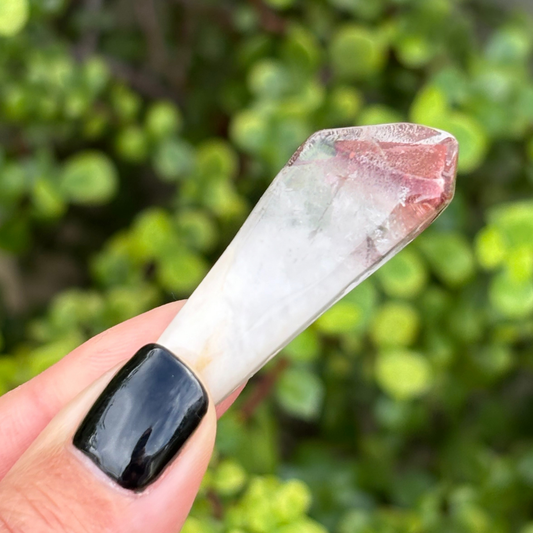 Ishuko Red Hematite Phantom Quartz Point - Polished