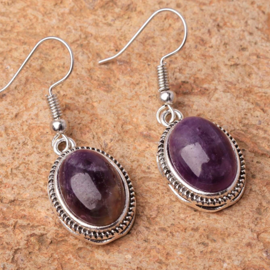 Amethyst Oval Earrings