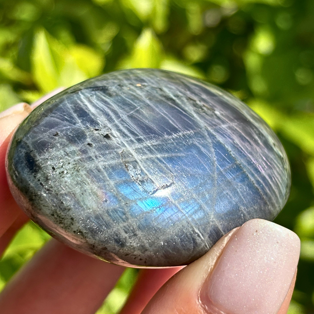 Labradorite Purple Blue Palm Stone