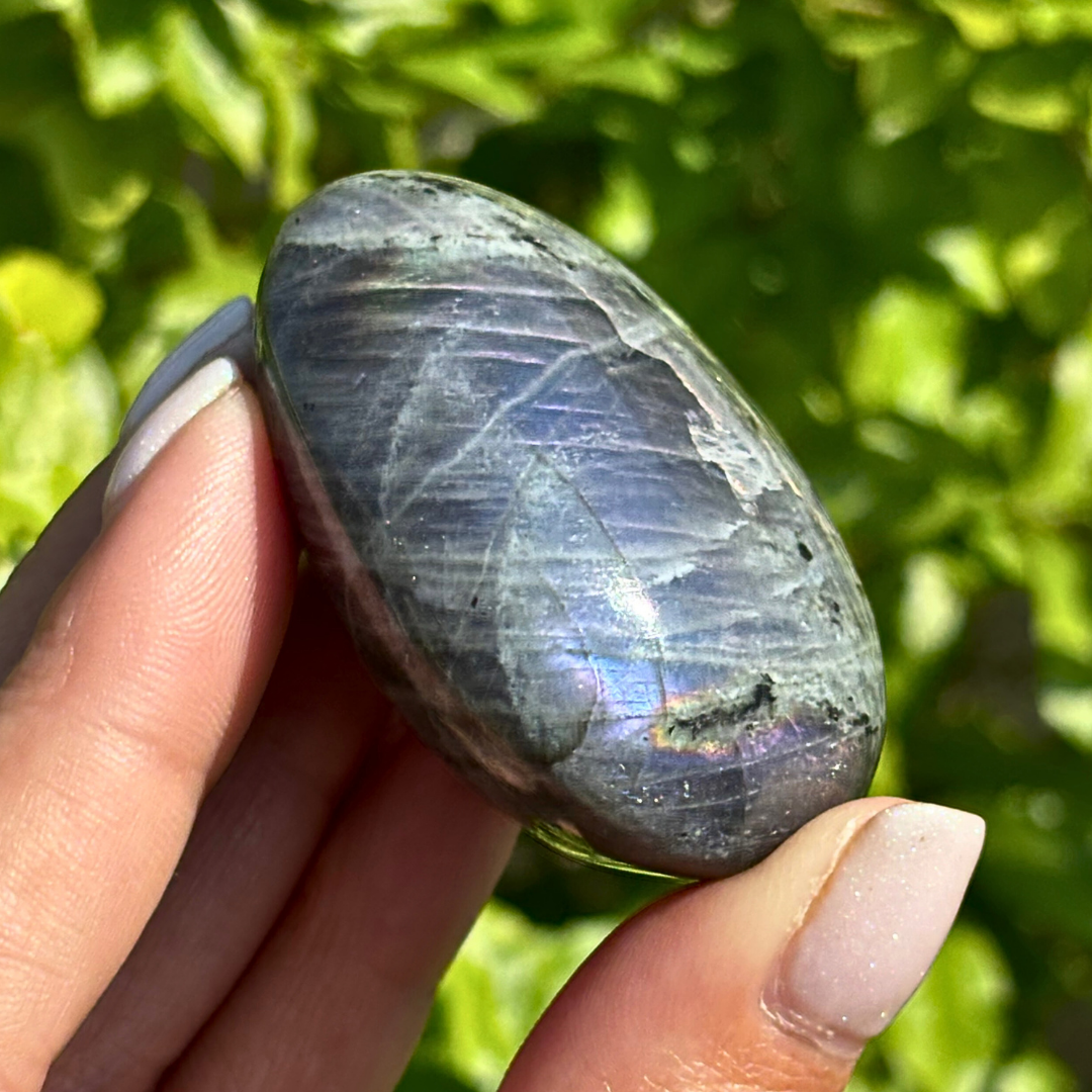 Labradorite Purple Blue Palm Stone