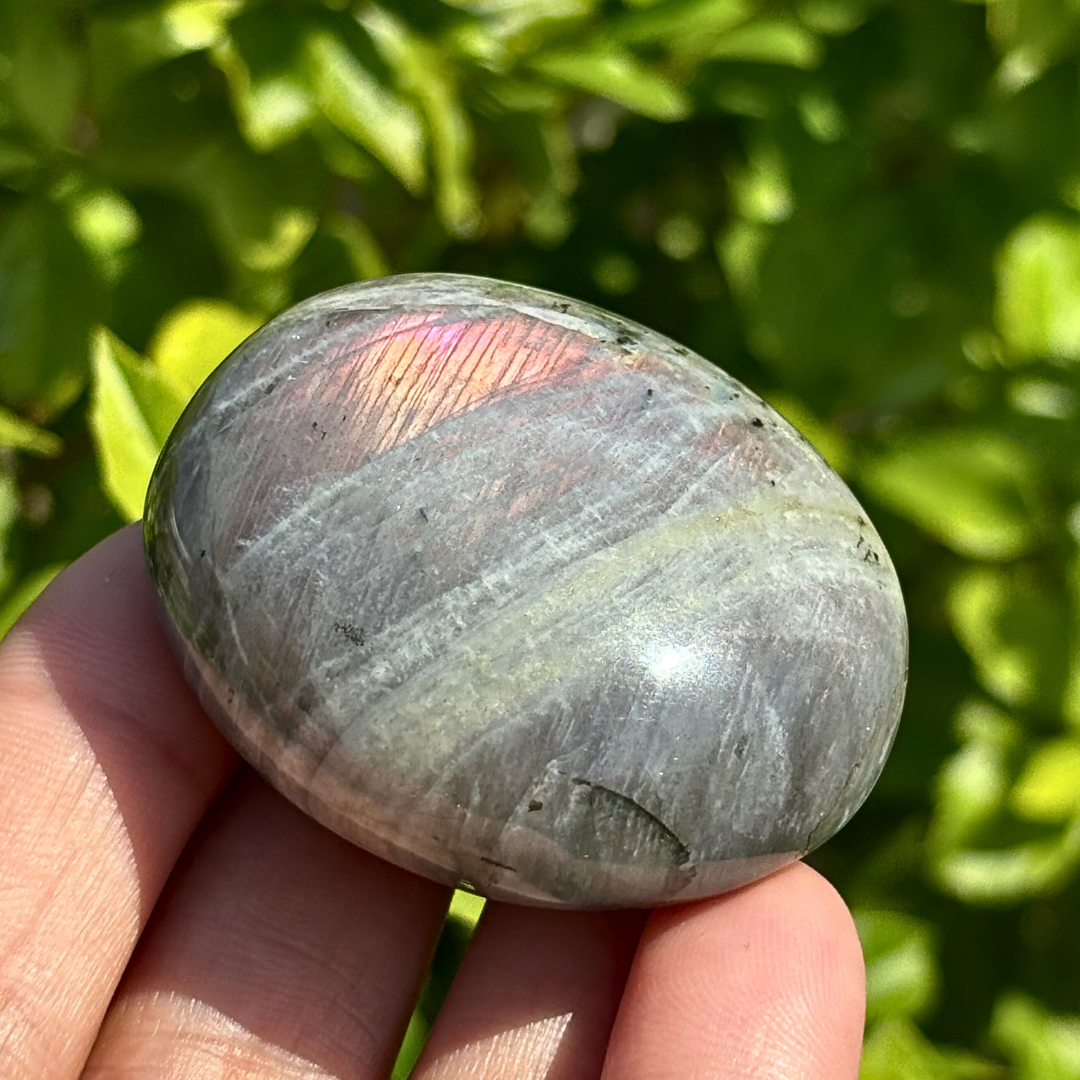 Labradorite Purple Pink Palm Stone