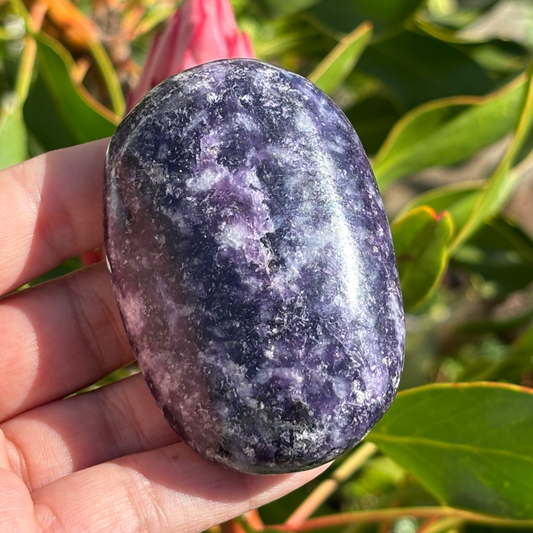 Lepidolite Palm Stone - Large