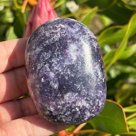 Lepidolite Palm Stone - Large