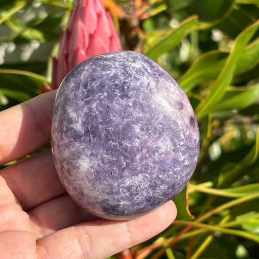 Lepidolite Palm Stone - Large