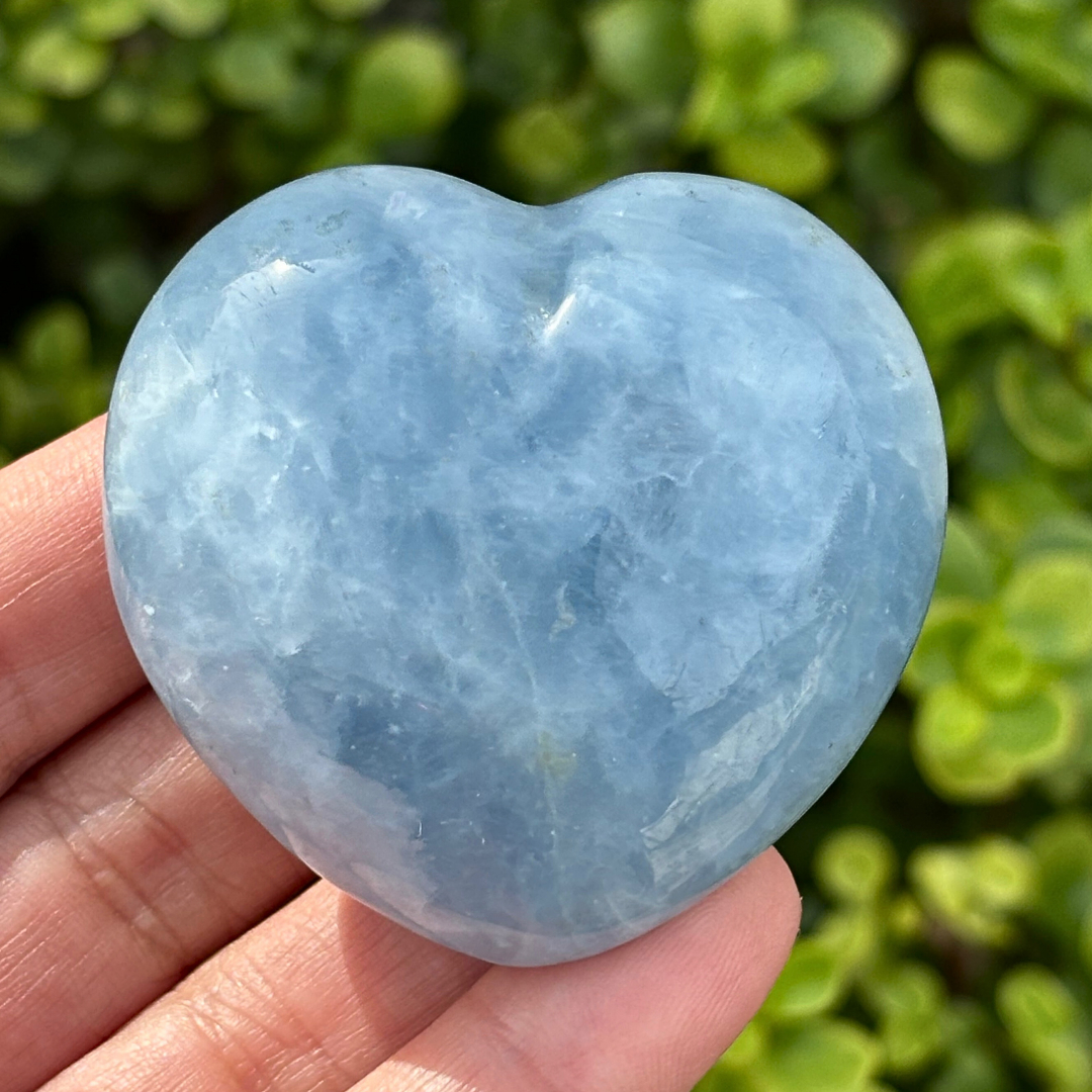 Blue Calcite Polished Heart