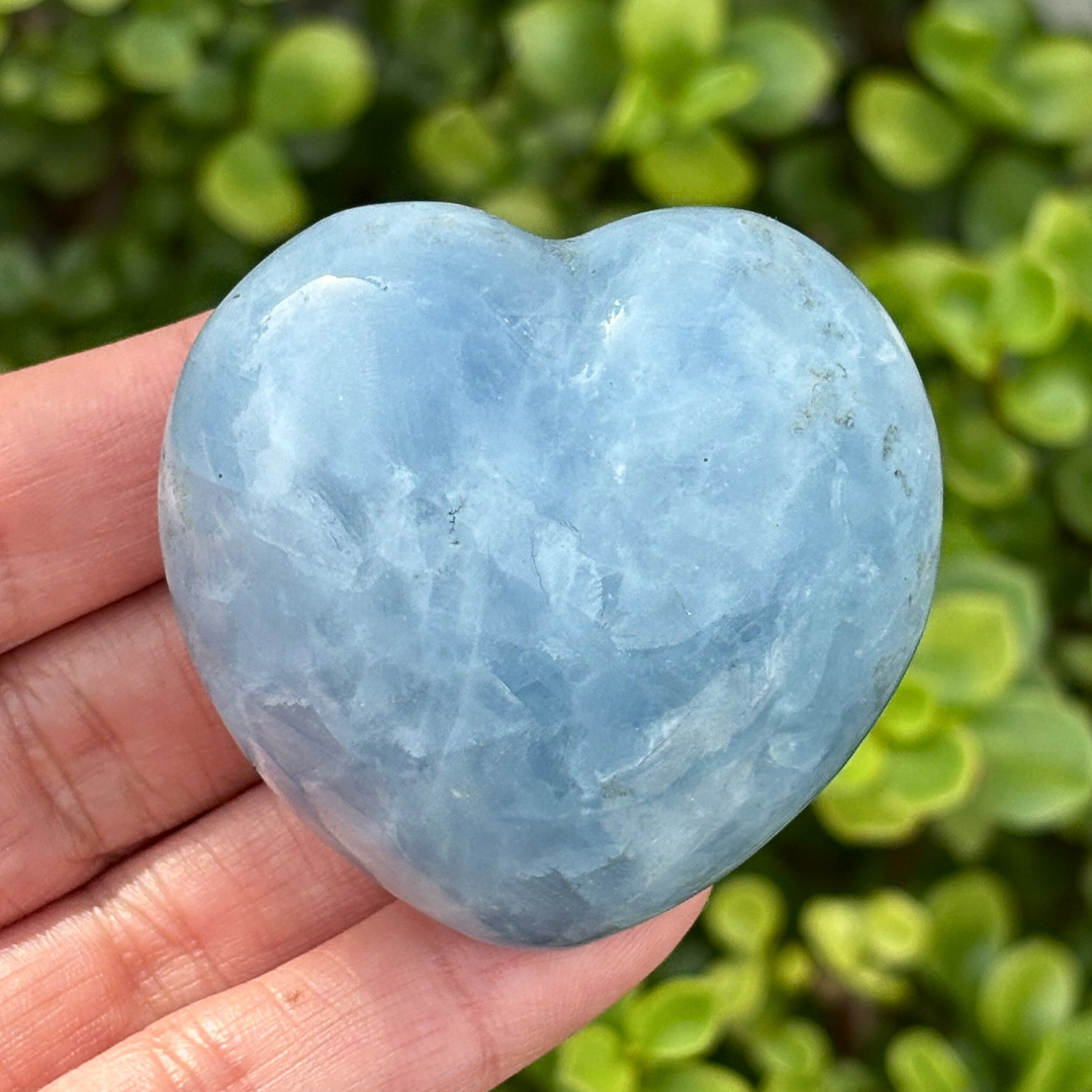 Blue Calcite Polished Heart