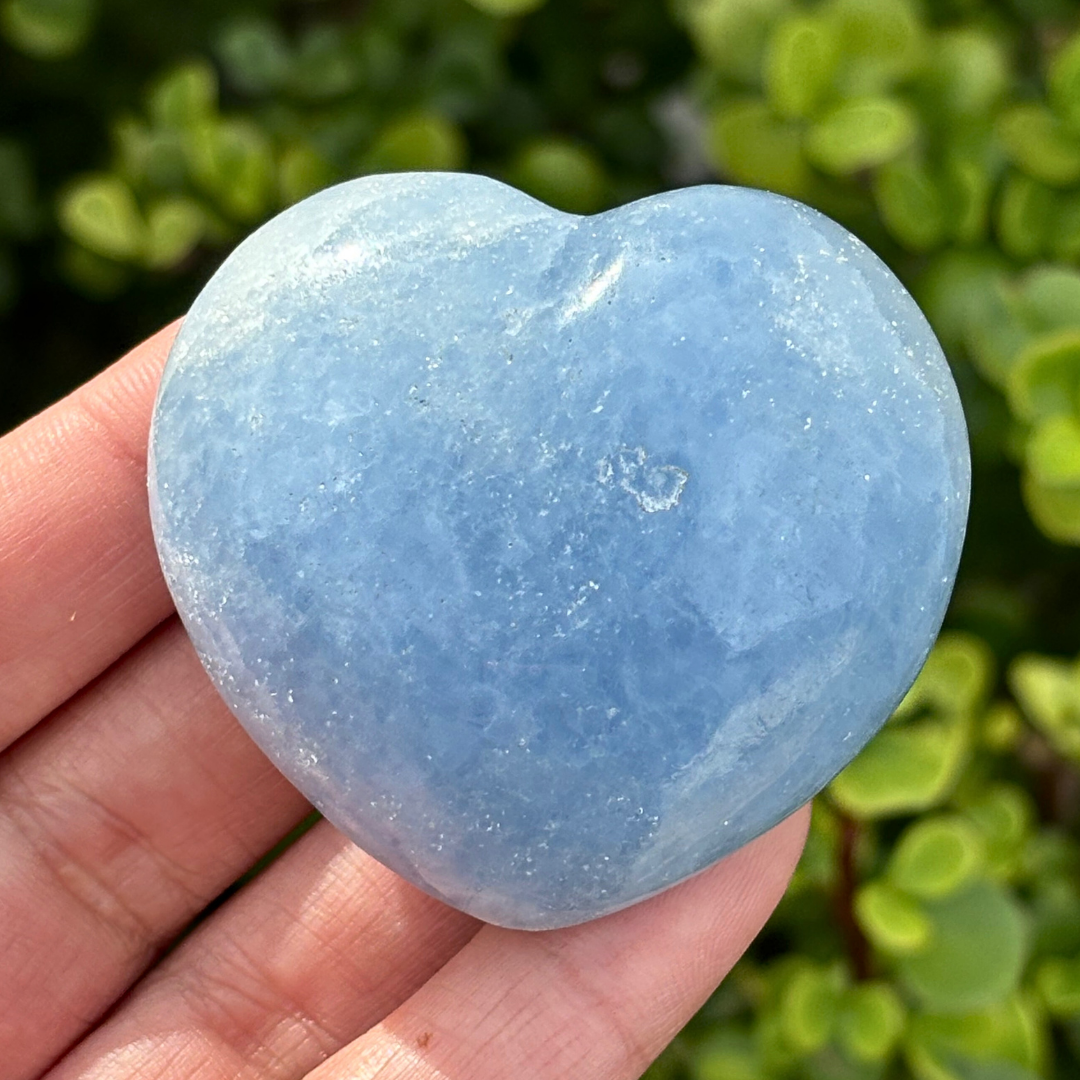 Blue Calcite Polished Heart