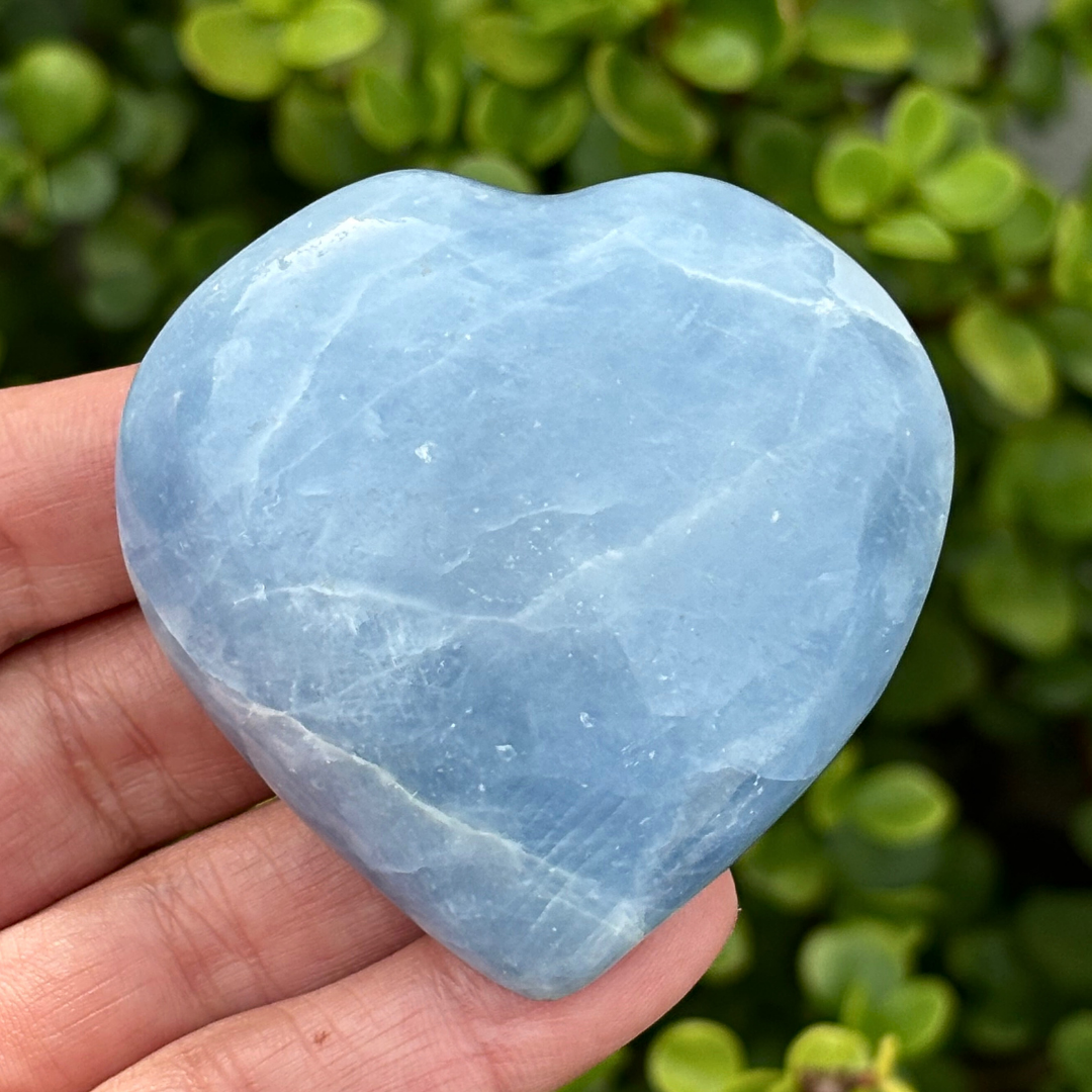 Blue Calcite Polished Heart