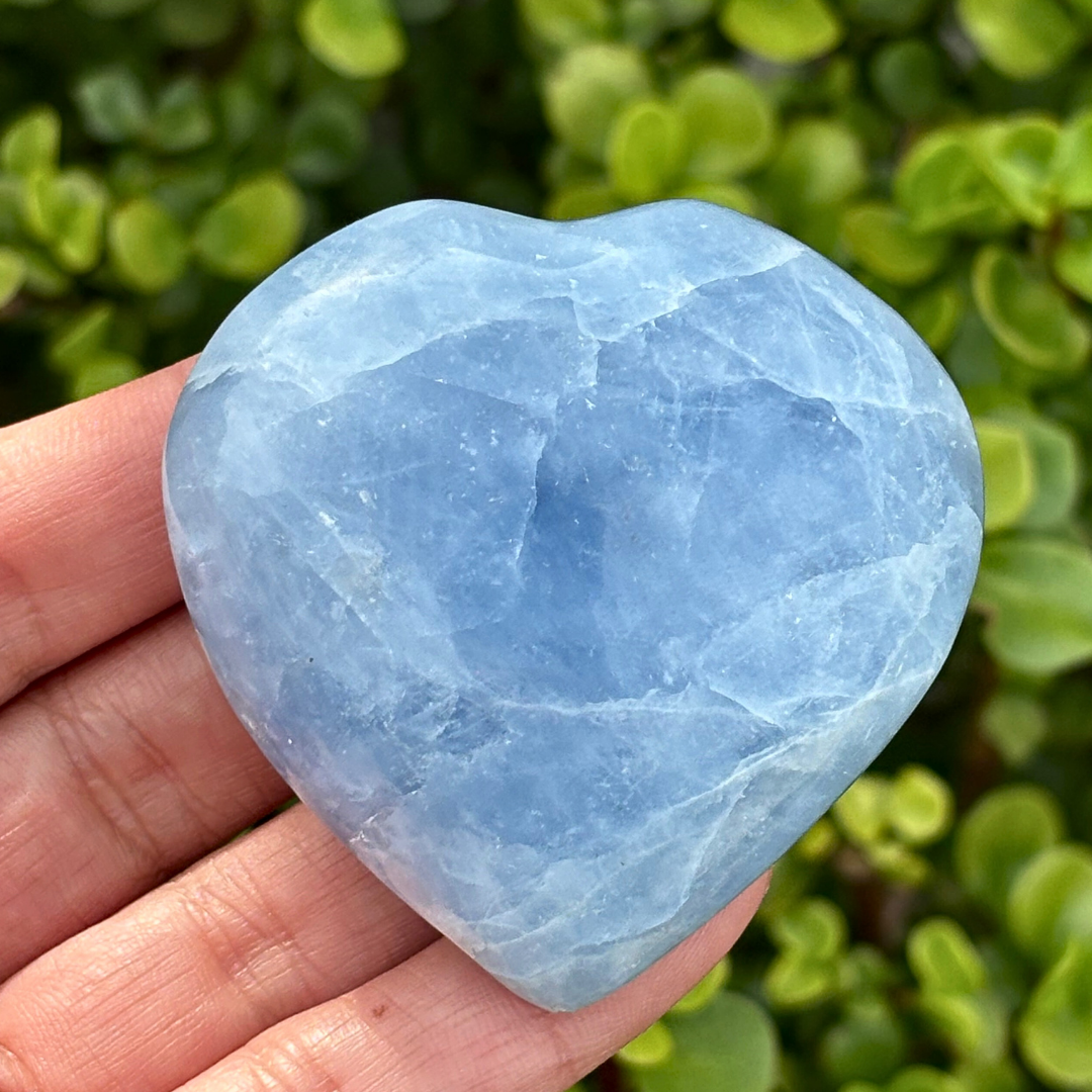 Blue Calcite Polished Heart