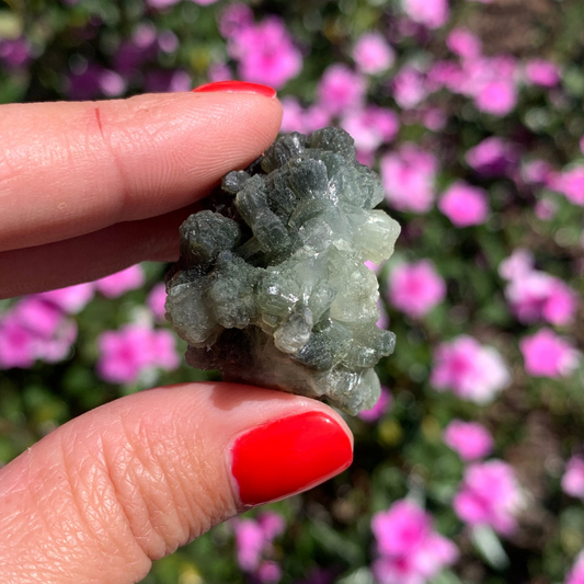 Green Prehnite and Epidote Cluster