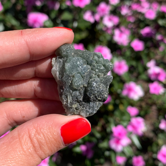 Green Prehnite and Epidote Cluster