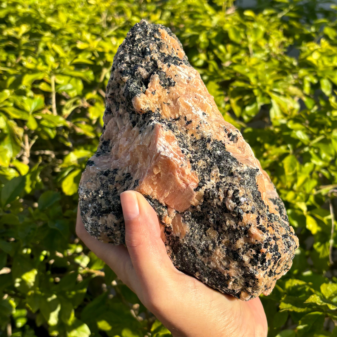 Orange Calcite with Phlogopite Mica Specimen