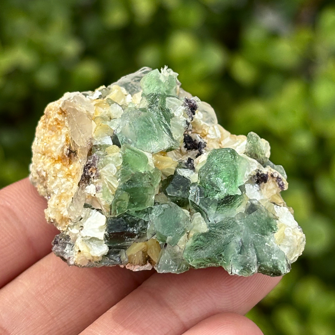 Green Purple Fluorite, Schorl & Muscovite Specimen