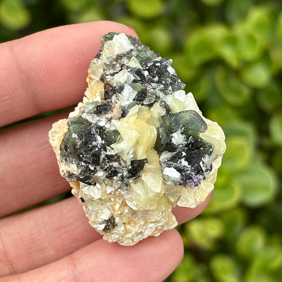 Green Purple Fluorite, Schorl & Muscovite Specimen