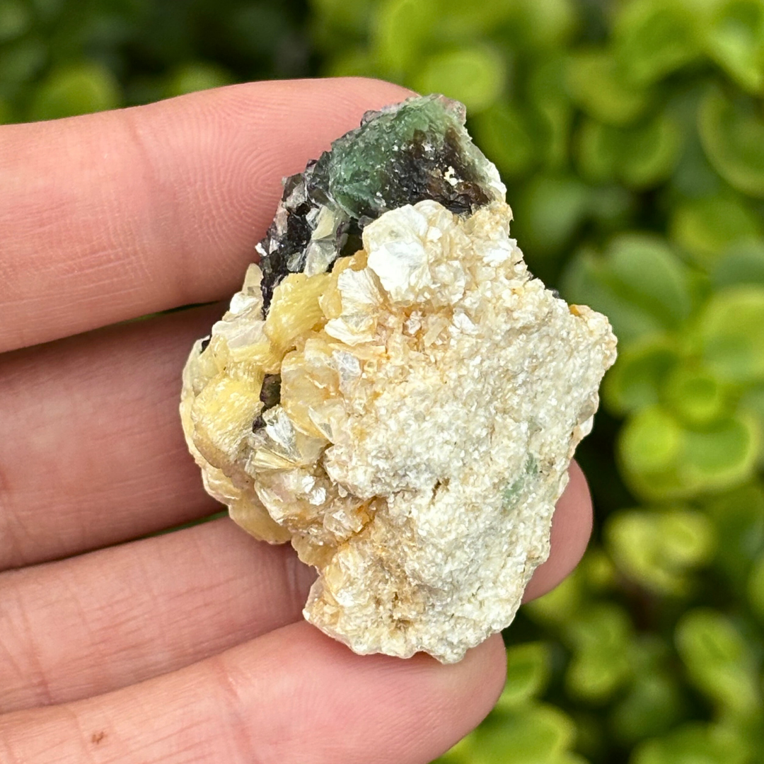 Green Purple Fluorite, Schorl & Muscovite Specimen