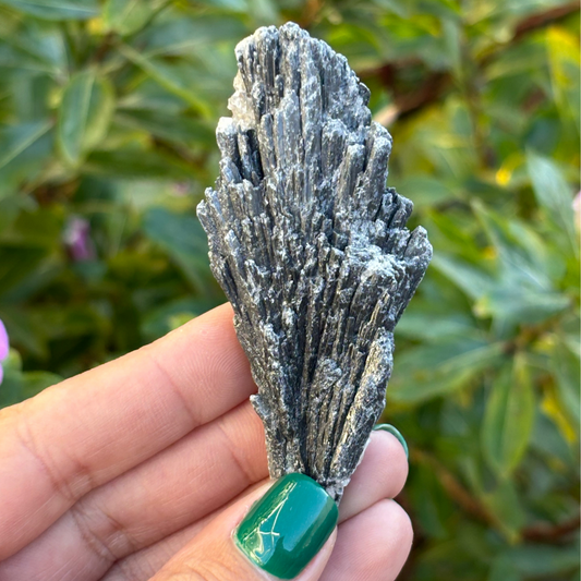 Black Kyanite Fan