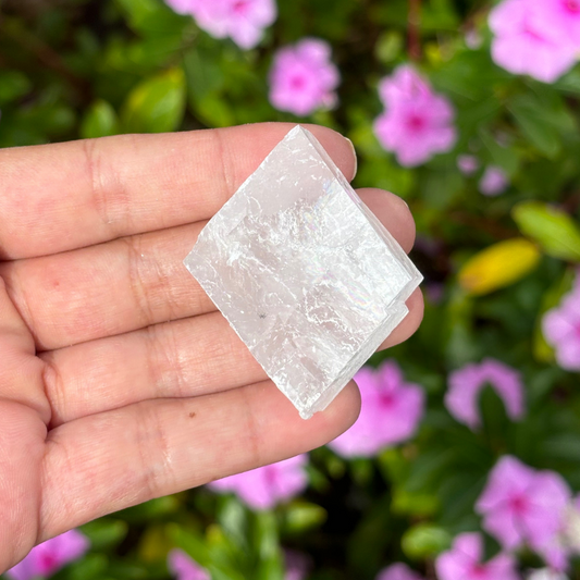 White Calcite Natural Rhombohedral Specimen