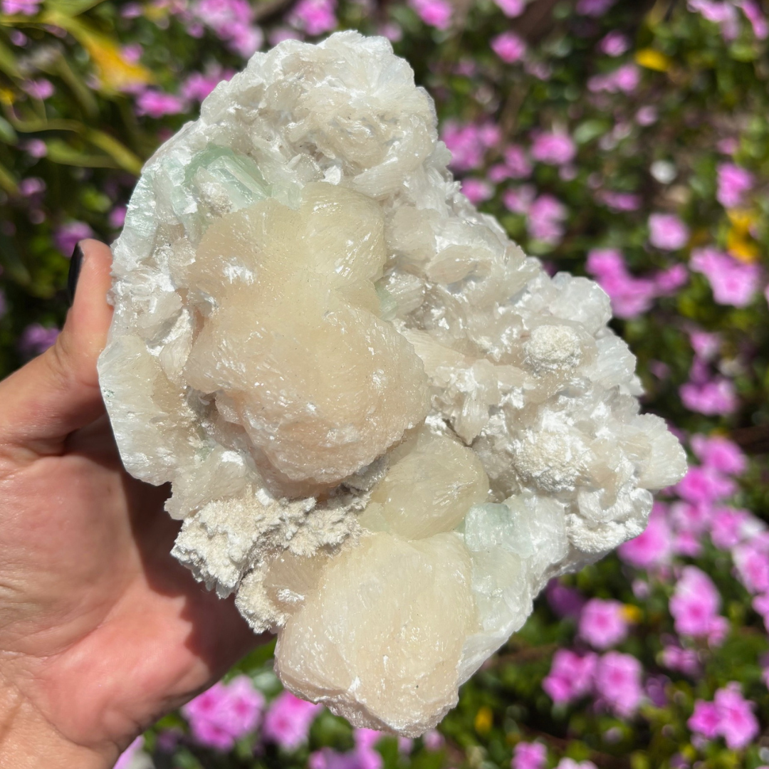 Apophyllite Cluster with Stilbite