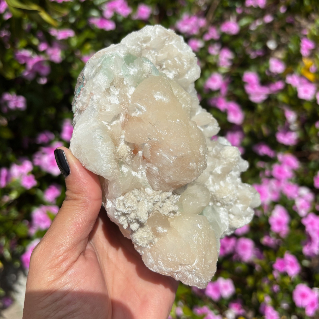 Apophyllite Cluster with Stilbite