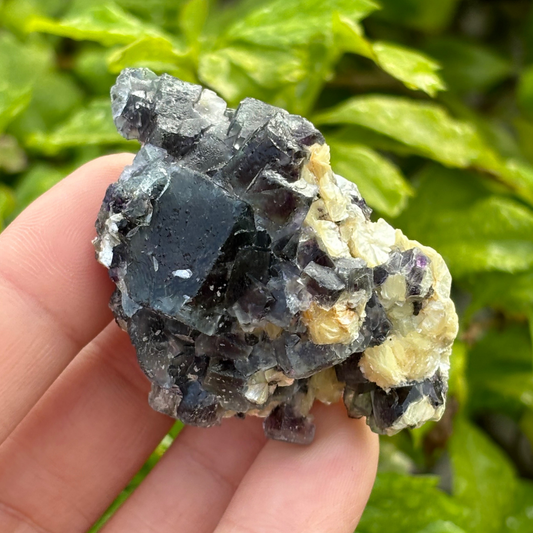 Green Purple Fluorite, Schorl & Muscovite Specimen