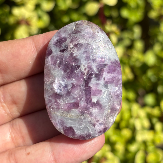 Lepidolite Palm Stone - Flashy