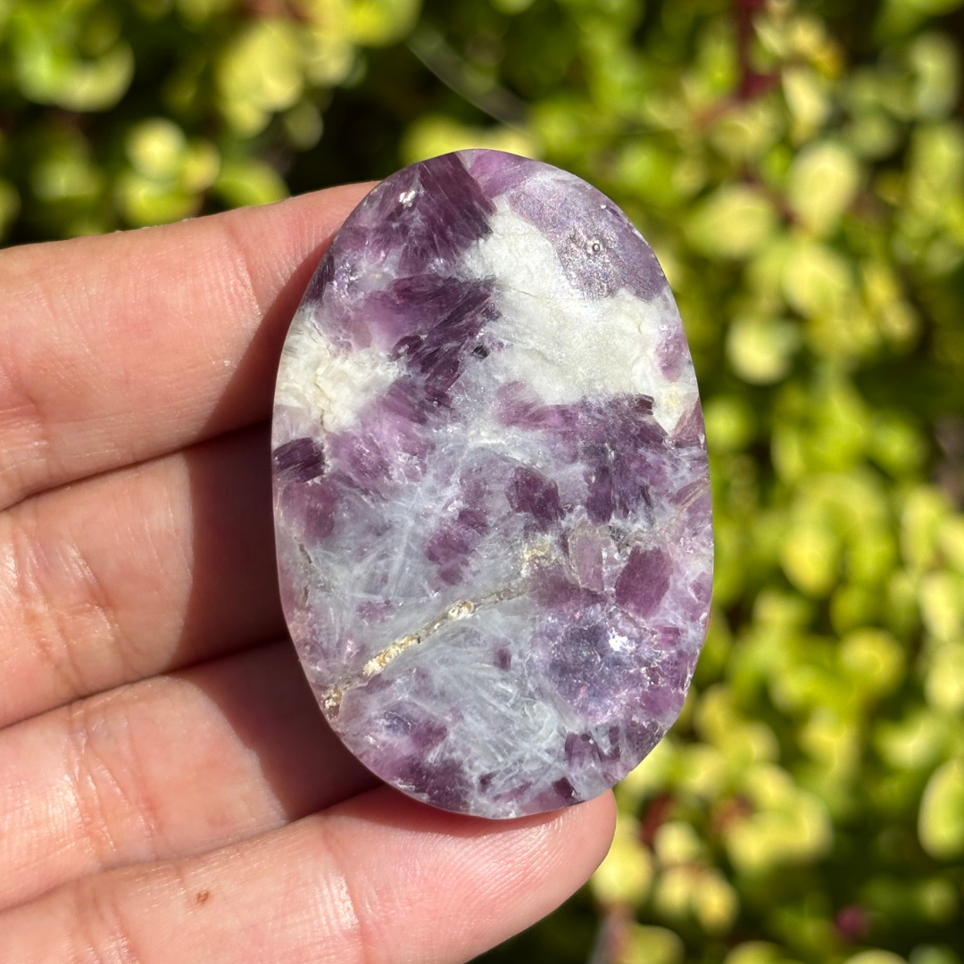 Lepidolite Palm Stone - Flashy