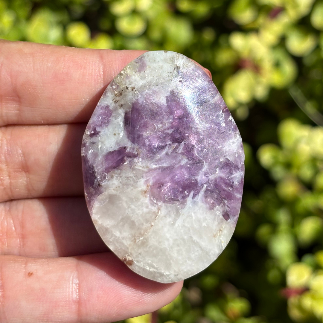 Lepidolite Palm Stone - Flashy