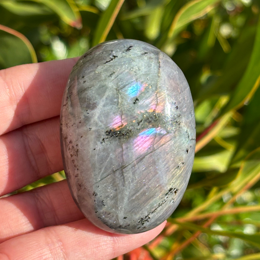 Labradorite Pink Purple Palm Stone