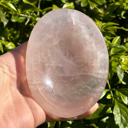 Rose Quartz Polished Bowl - Oval