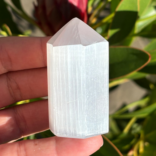 Selenite 6 Sided Point