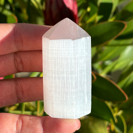 Selenite 6 Sided Point